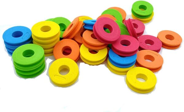 50pcs Assorted Color Foam Fishing Line Winding Coil Board Plate Fishing Line Wire Rotating Fishing Spool Fishing Gear Fishing Tool Accessories(Random Color)