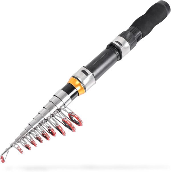 Telescopic Fishing Rod, Collapsible Fishing Rod Small Extendable Fishing Rod for Saltwater and Freshwater, Lightweight and Compact Design - Image 2