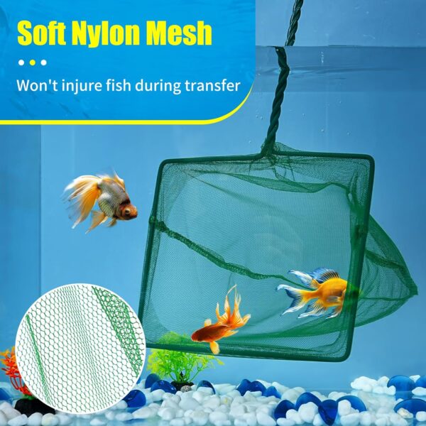 8 Inch Aquarium Fish Net, Wastes Skimming Cleaning Tool with Firm Handle for Fish Tanks Small Ponds - Image 2